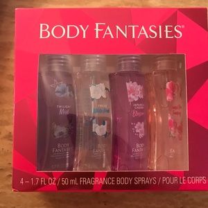 Body Fantasies 4 Fragrances Body Spray Gift SetNew